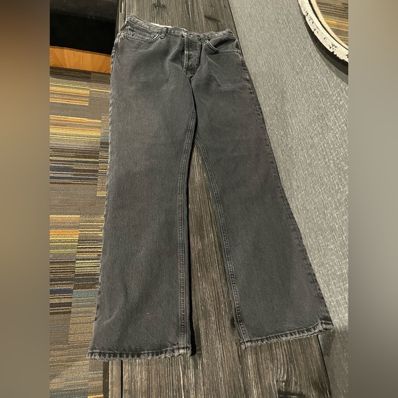 NWT Agolde Mid Rise Relaxed Distressed Boot Cut Bootcut Jeans Percolate Black - Picture 5 of 11